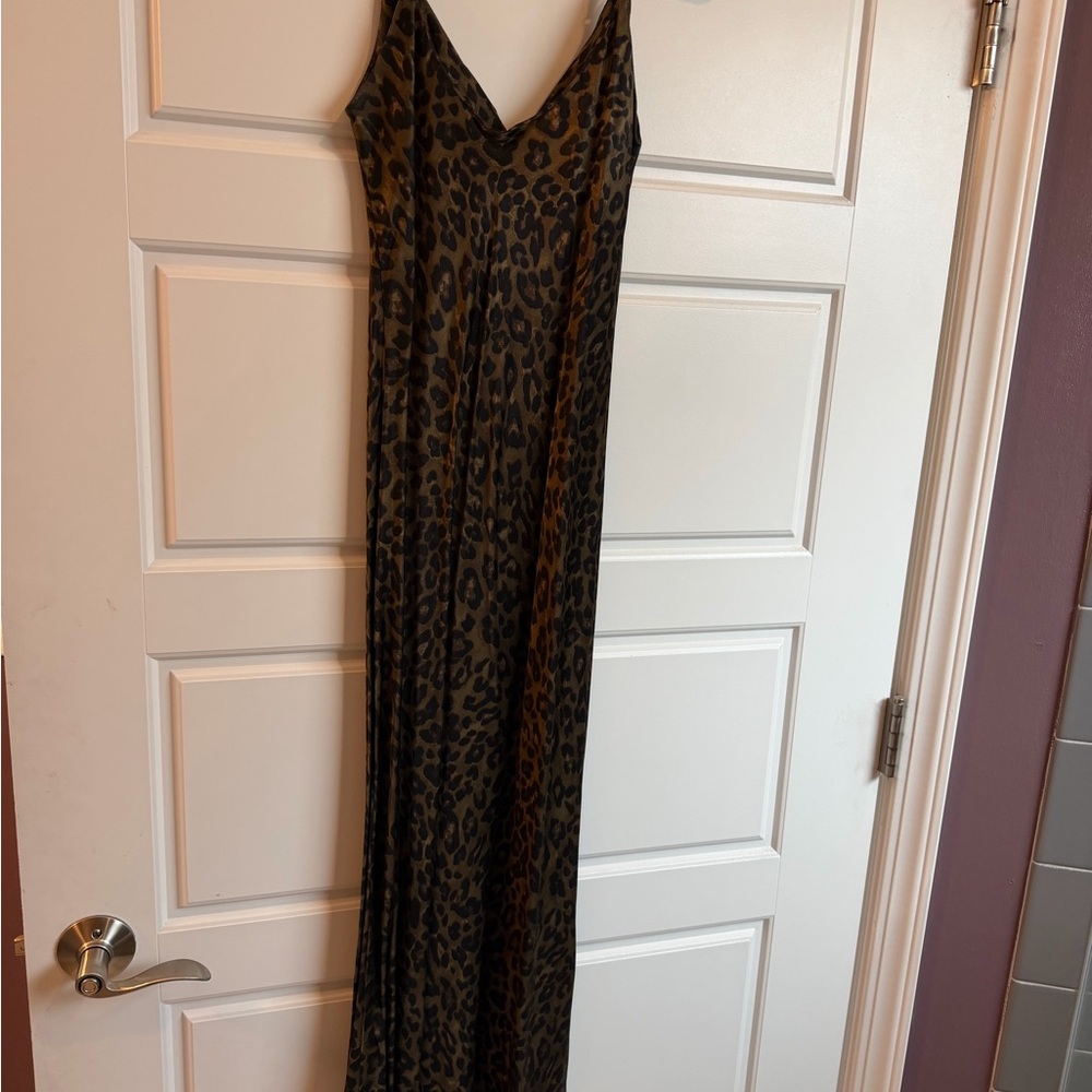 Zara Brown and Black Animal Print Maxi Dress
